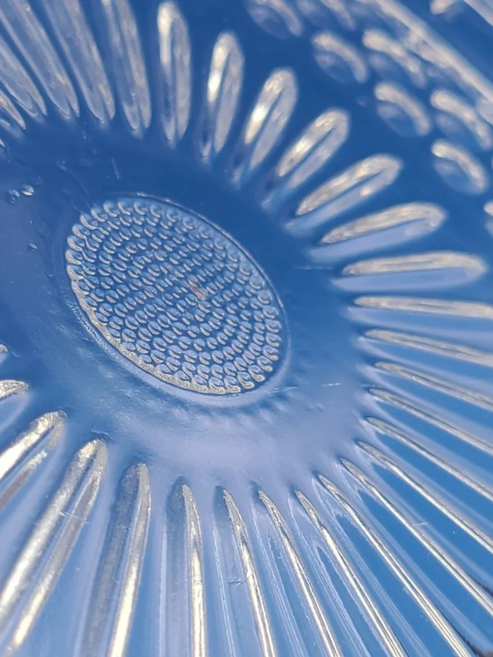 Federal Glass Vintage 3 Toed Cake Plate 2889 Sunburst Scalloped 11.5